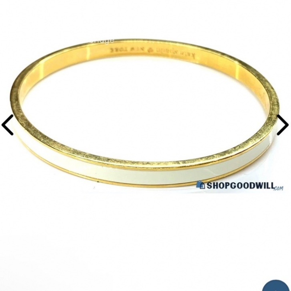 Kate Spade NY Tickle the Ivories Ivory
Enamel 12k gold-plate Bangle Bracelet - Picture 12 of 12